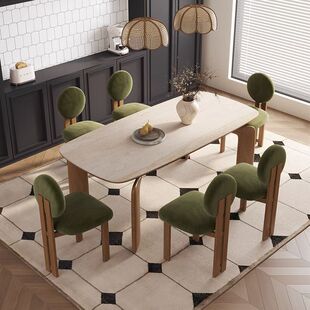 大象腿餐桌洽谈桌椅大象腿餐桌椅组合长方形实木餐桌大司马餐桌椅