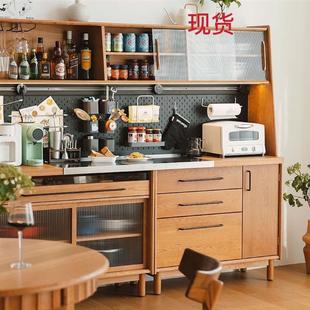 实木餐边柜良仓餐边柜洞洞板日式 美式 实木柜靠墙置物柜家用茶水柜