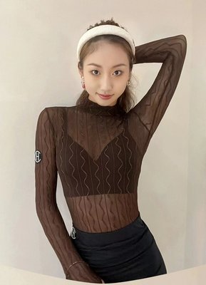 HC.DANCE拉丁舞服女上衣练功服新款高端舞蹈上衣长袖连体衣