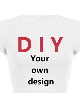 Design your Text women crop top custom printed your t shirt