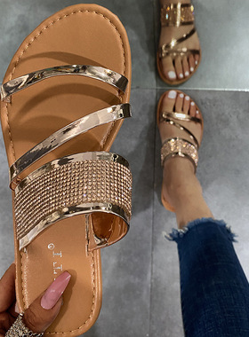 2021 women flat slippes ladies beach sandals big size 43拖鞋