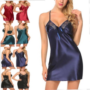 Pajamas night gown plus size sexy lingerie nightdress睡裙
