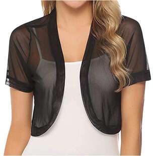 Front Bolero Shirts Shrug Elegant Open Cardigan eve Tops