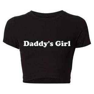 Girl Women Crop Funny T恤女短袖 Top性感露脐短袖 上衣 Daddy