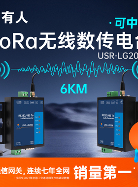 有人lora dtu模块数传电台485无线通讯边缘采集6000米通讯LG206-L