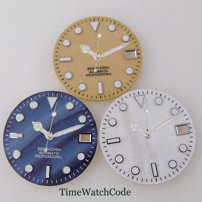 28.5mm水鬼贝母表盘面适用于SEIK NH35 NH36A/4R35 3.8/3点位把位