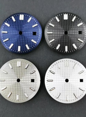 31mm橡树表盘无标字面适合NH35 NH36 ETA2824 MIYOTA绿夜光日历窗