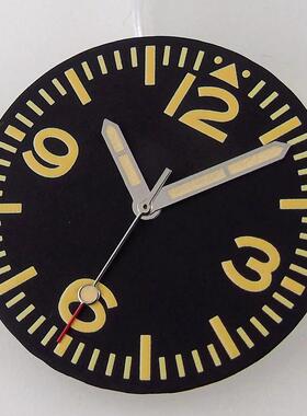 29mm黑色表盘黄色数字适用于NH35 NH36 NH38 ETA2824 MIYOTA