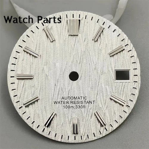 树纹表盘29mm字面适合NH35 NH36 gs配件日历窗白绿蓝色