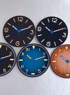 ETA2824 NH35 MIYOTA 表盘35mm无标字面加州盘蓝针渐变棕色盘