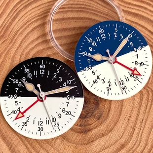 NH34 gmt 双色24小时29mm手表表盘字面适合双时区NH35 NH34绿夜光