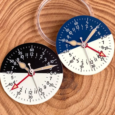 NH34 gmt 双色24小时29mm手表表盘字面适合双时区NH35 NH34绿夜光