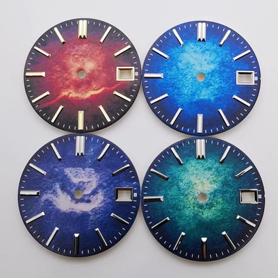 28.5mm渐变表盘NH35机芯3/3.8针脚日历窗无标字面