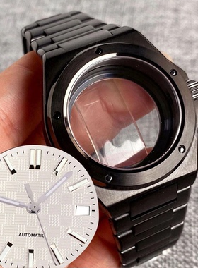 ETA2824 NH35手表壳3521系列黑色表壳透底防水壳蓝宝石40mm