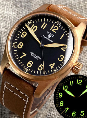 NH35实心铜CUSN8机械自动手表男生PT5000复古阿拉伯数字表盘39mm