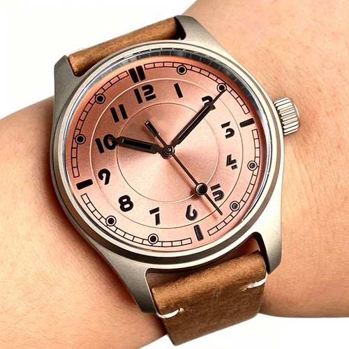 超轻实心钛手表男士MIYOTA NH35 PT5000机芯飞行员数字盘游泳39mm