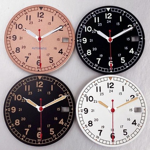 29mm表盘阿拉伯数字字面NH35 NH36机芯3/3.8脚位无标盘表配件红秒