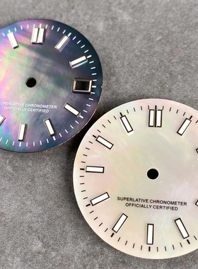 29mm贝母表盘无标字面改装配件适用于NH35 NH36 白色黑色表盘银钉