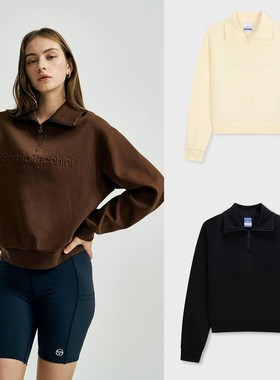 SergioTacchini女网球长袖polo半拉链上衣129TWMT14154｜韩国直邮