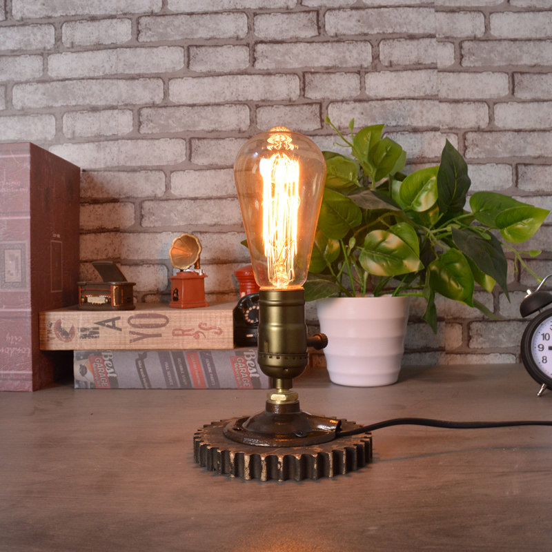 爱迪生美式工业风格乡村复古loft齿轮重工业圆灯泡个性简约台灯