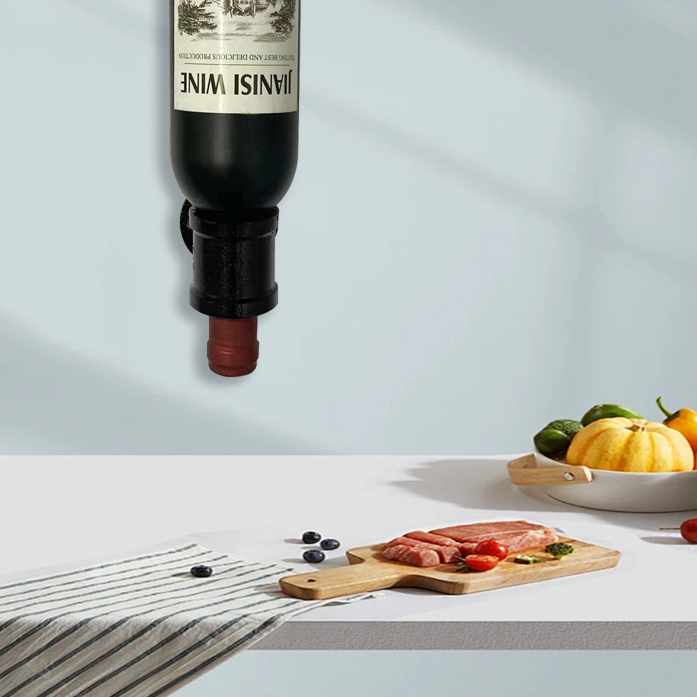 铁艺复古红酒倒放葡萄酒架loft工业风黑色悬挂装饰单瓶红酒展示架