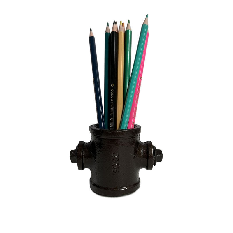 铸铁笔筒美式复古小众铁艺工业风格文具化妆刷办公桌面收纳圆形