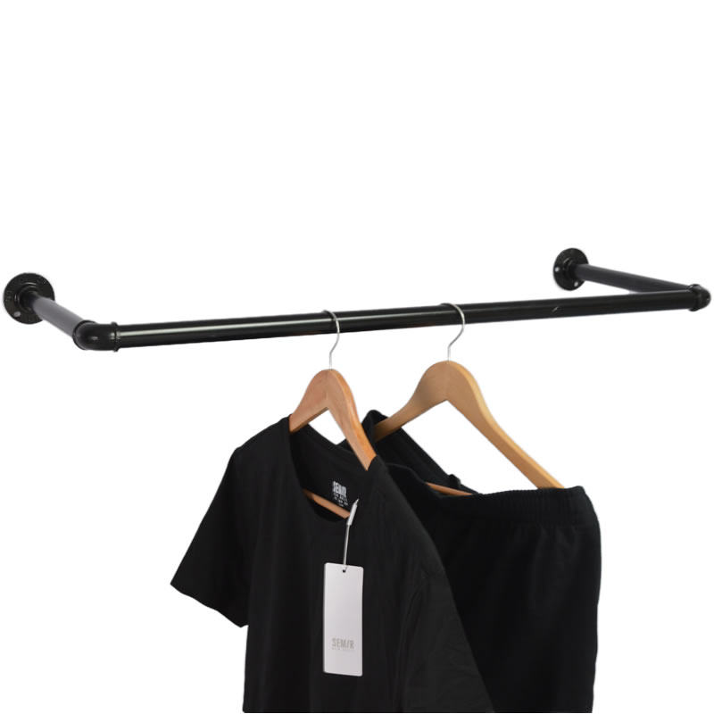 工业风格铁艺复古服装店上墙侧挂展示架U型水管挂衣架摆放架挂架