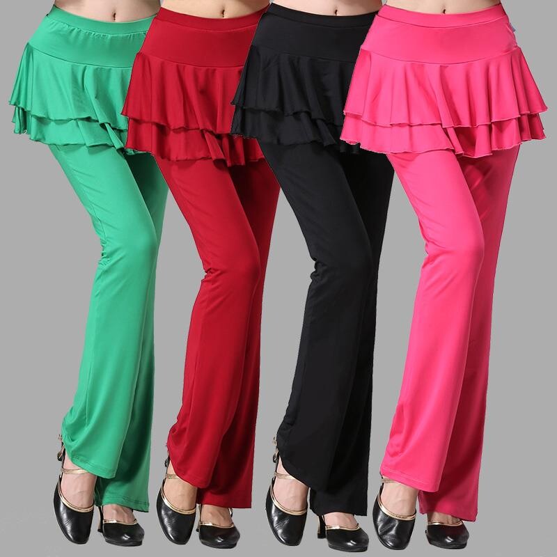 花晖夏季广场舞服装裙裤拉丁舞裤跳舞裤长裤女春夏季舞蹈服装