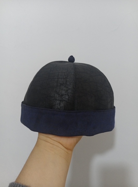 定做手工制作真丝香云纱地主帽瓜皮帽渔夫帽盆帽防晒帽女士帽子