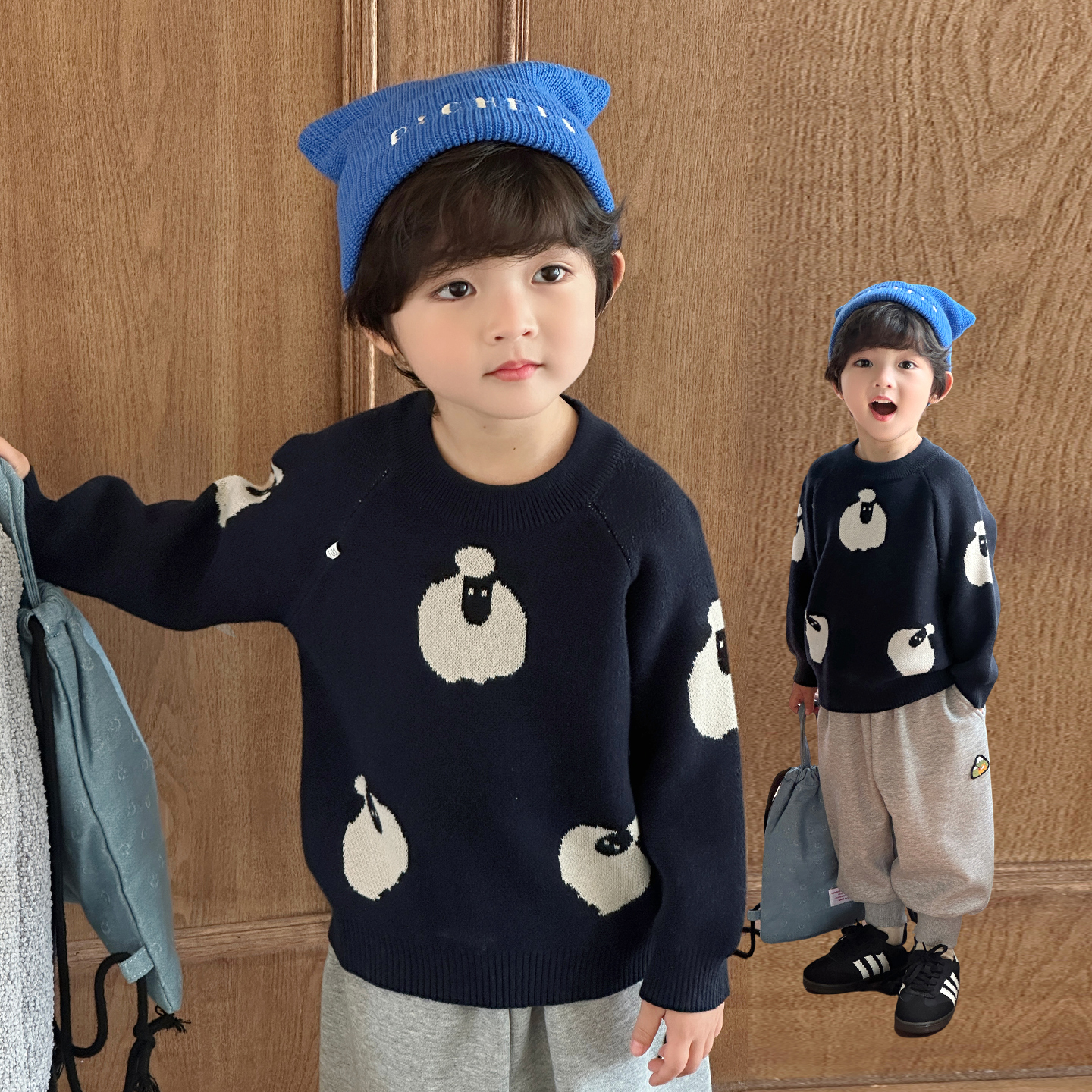 男童毛衣秋冬儿童秋季针织衫2025新款男孩上衣套头打底衫纯棉韩系