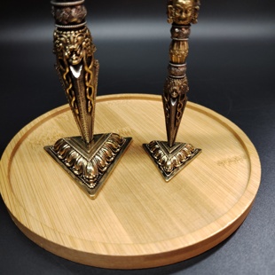 尼泊尔工艺纯铜通用底座三面普巴金刚撅降魔金刚杵底座小号大号