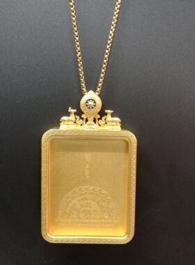 尼泊尔工艺4＊5方形珐琅彩工艺唐卡盒吊坠方盒佛牌收纳壳外盒吊坠