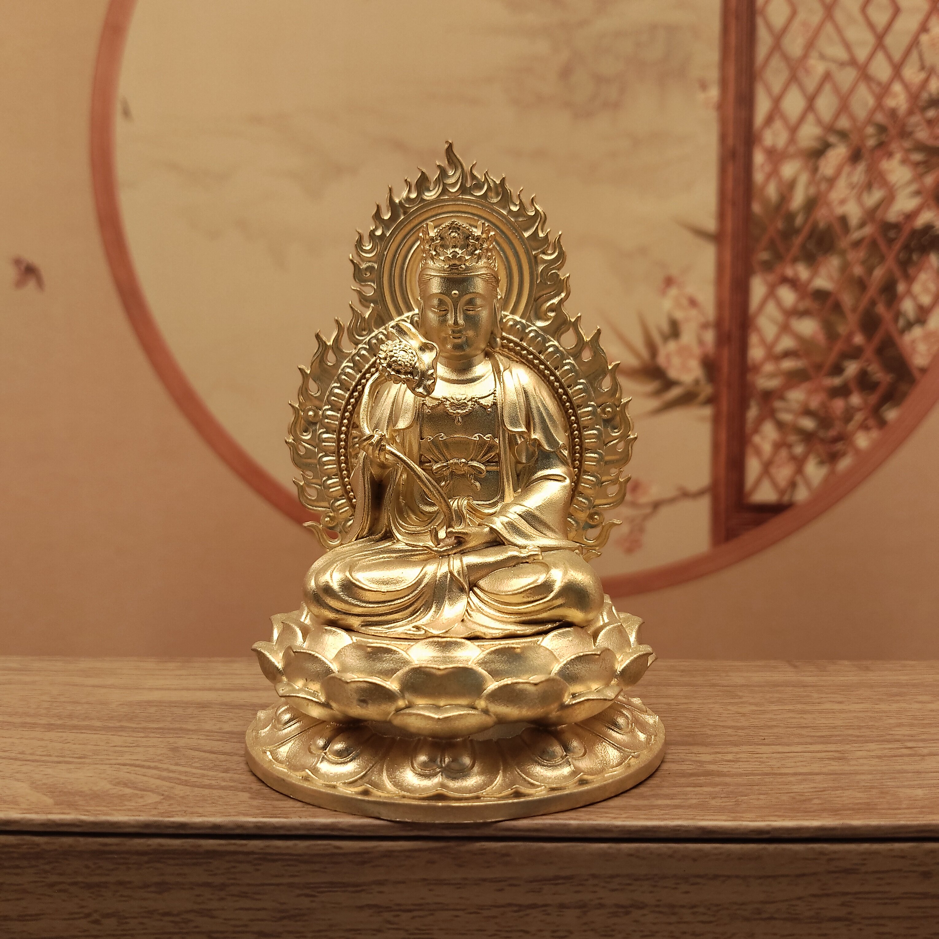 尼泊尔工艺黄铜三寸10公分十二生肖大日如来文殊普贤千手观音阿弥