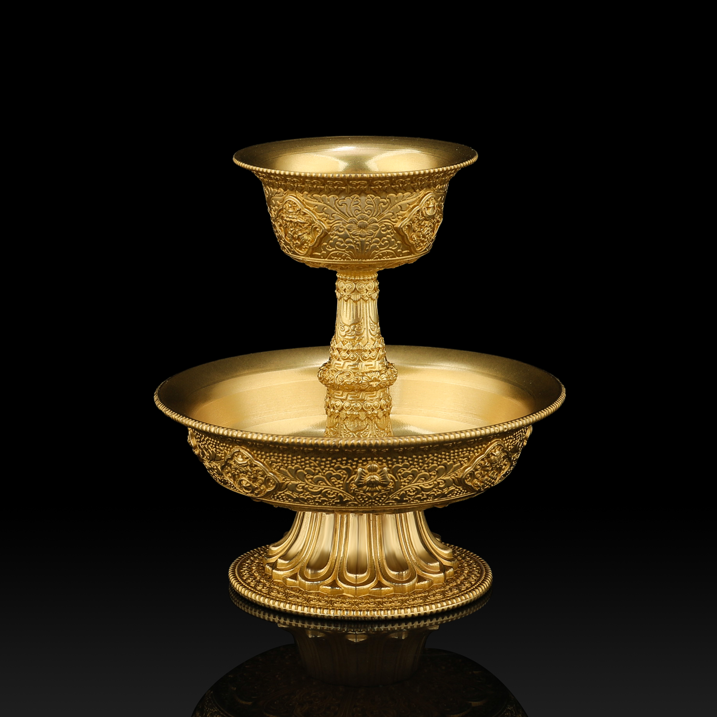 纯铜护法杯鎏金色供水杯摆件