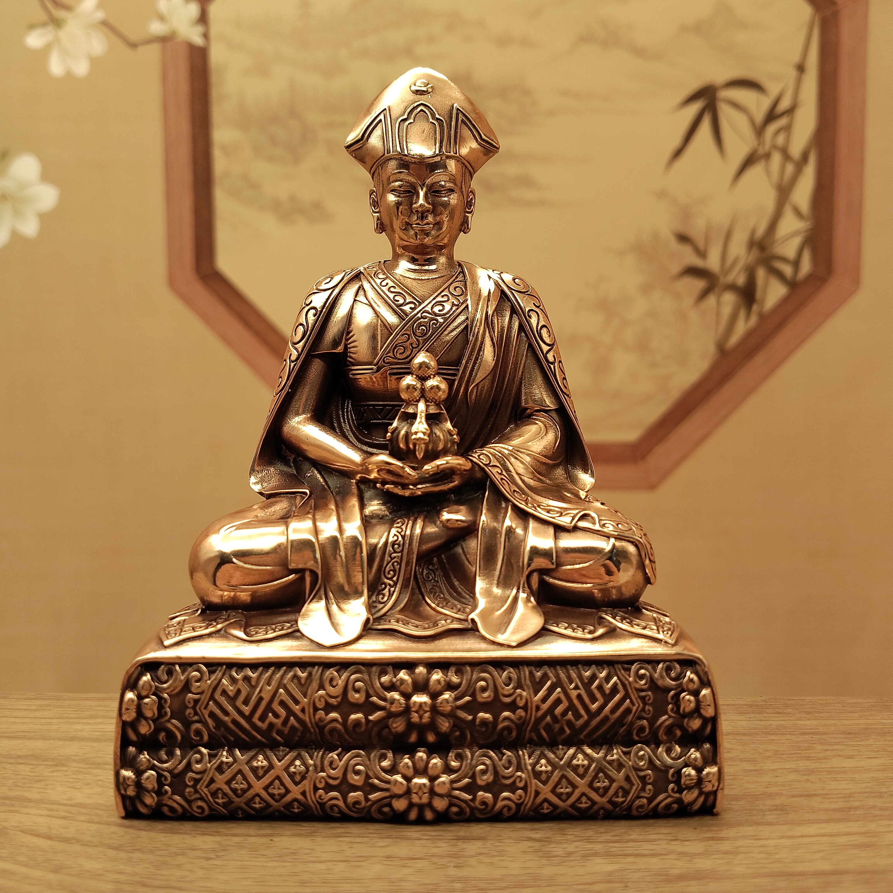 西藏精工纯铜十公分多智钦仁波切一世居家佛像护法神像车载佛堂供