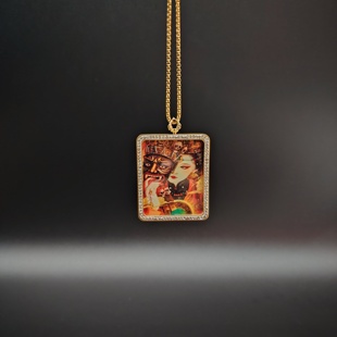 唐卡挂件西域扎基拉姆项链吊坠方形唐卡盒唐卡壳男女款随身嘎乌盒