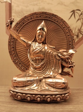 藏传密宗12公分紫铜嘉春上波佛像家居摆件佛堂寺庙供桌面车载随身