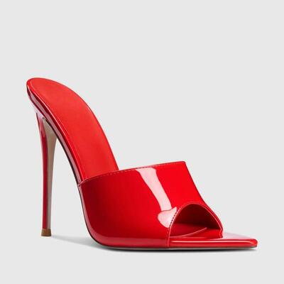 跨境欧美时装凉鞋 桃心头糖果色浅口细跟大码高跟鞋sandals heels