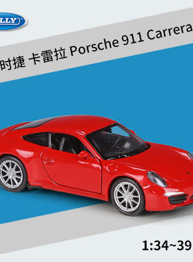 新款 威利1:36保时捷卡雷拉911Carrera S仿真合金汽车成品模型