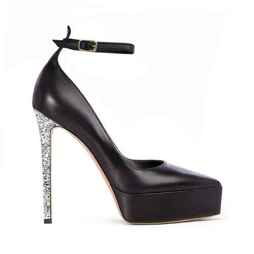 欧美水台时装单鞋尖头细跟搭扣格丽特女鞋走秀high heels pumps