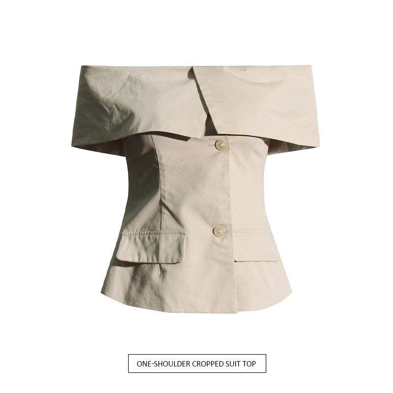 新款气质知性风一字肩外套2025时尚通勤露肩款修身显瘦西装上衣女,女装/女士精品,西装,淘宝优惠券,粉丝福利购,淘宝优惠卷