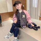 夹棉上衣潮 2026新款 中大童秋冬季 棒球服外套男童二棉女童上衣薄款