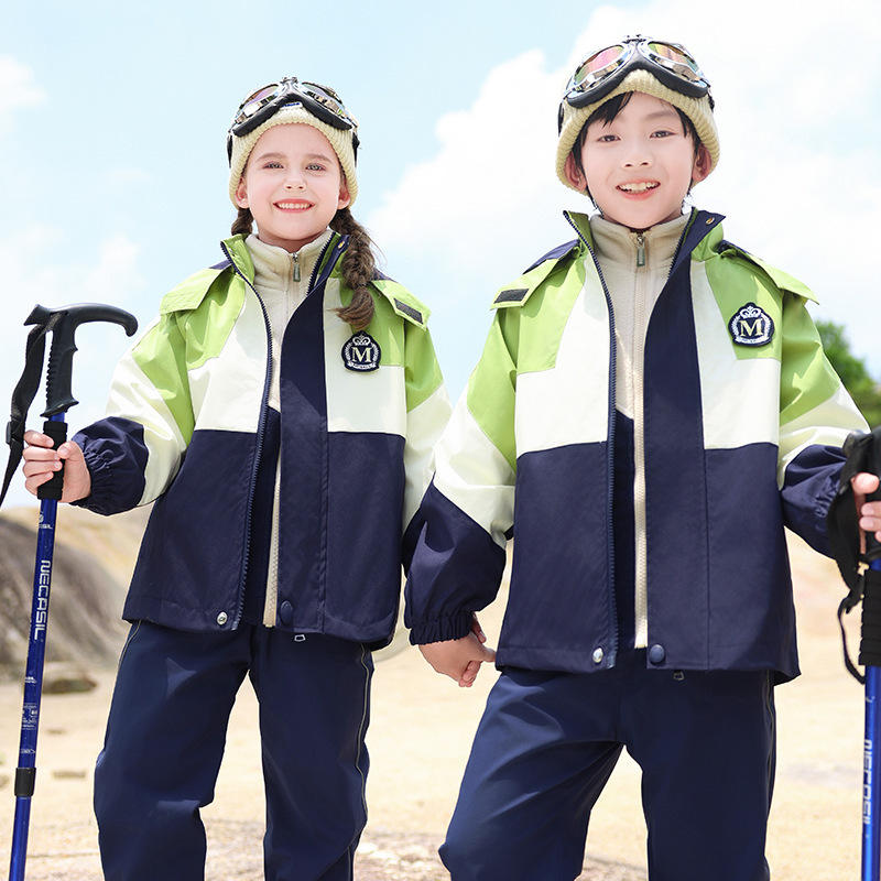 新款 春秋季运动会幼儿园园服班服中小学生校服儿童冲锋衣套装