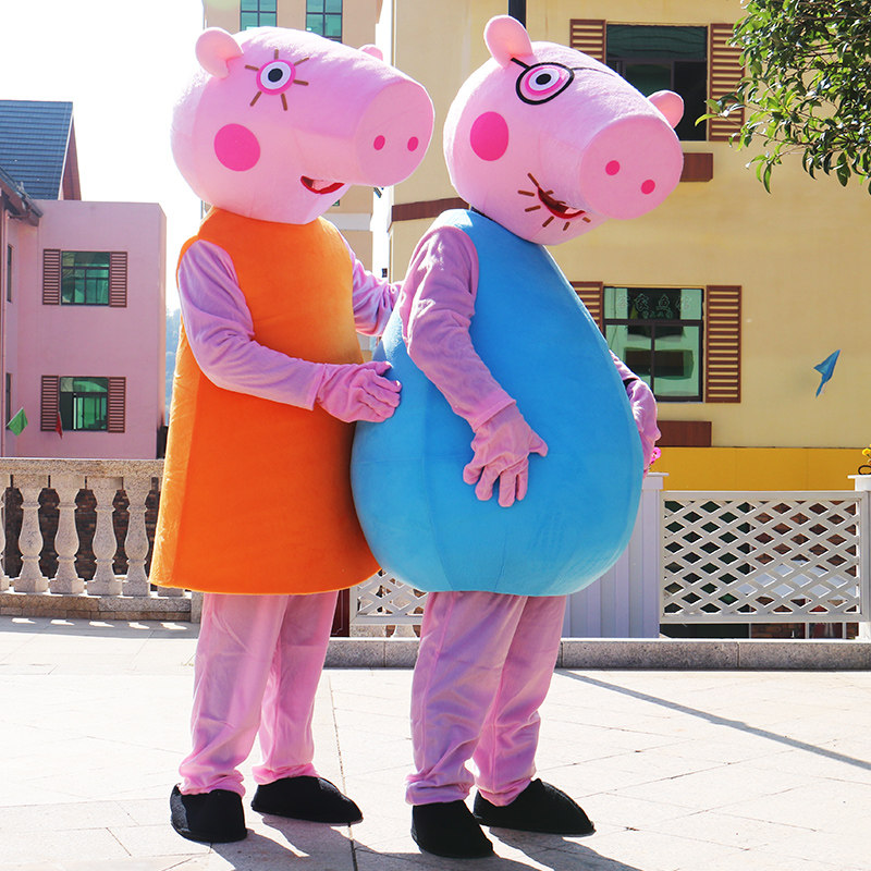 小猪卡通人偶服装可爱佩奇人穿玩偶道具服亲子宣传活动演出头套