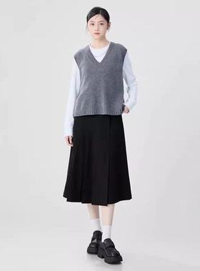 [商场同款】2024秋新款V领口袋针织马甲背心5399256-4T08531-033