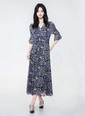 [商场同款]2025新款优雅气质中袖茶歇碎花连衣裙550040-2A70344