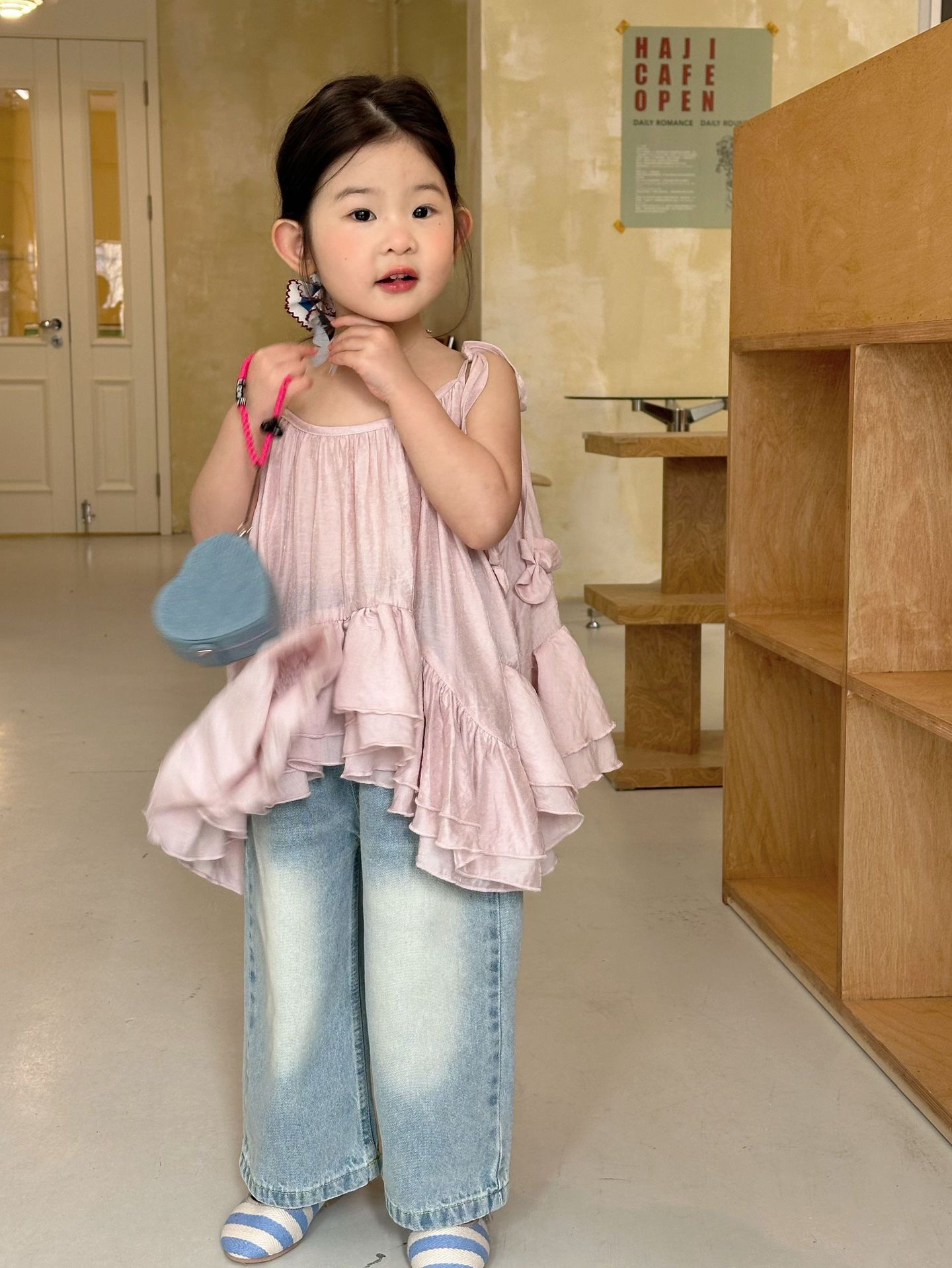 女童明星同款不规则下摆连衣裙女童韩版吊带连衣裙女宝宝度假裙潮