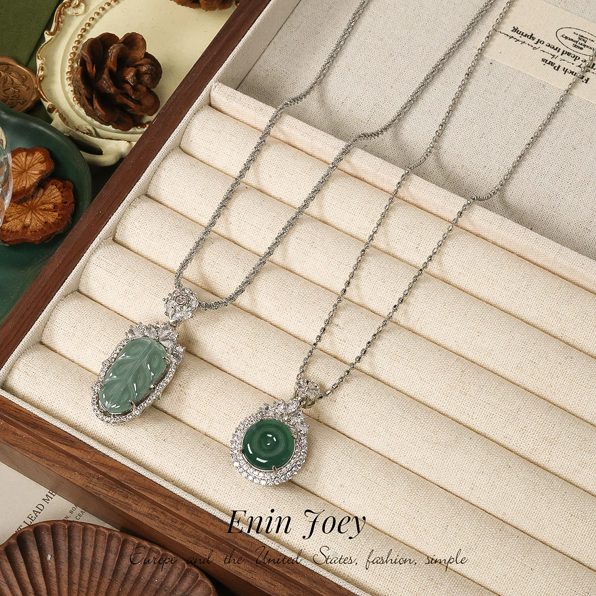 天然玉髓锆石镀金重工轻奢项链女