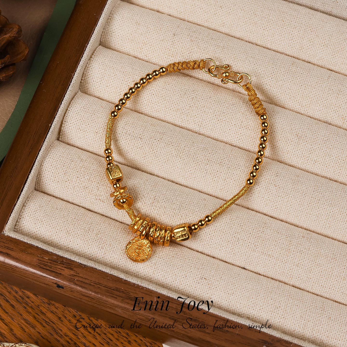 同款镀沙金新中式轻奢手链女