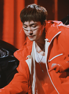 2024张艺兴面纱舞蹈脸链造型同款个性潮流苏挂耳面链装饰眼镜链条